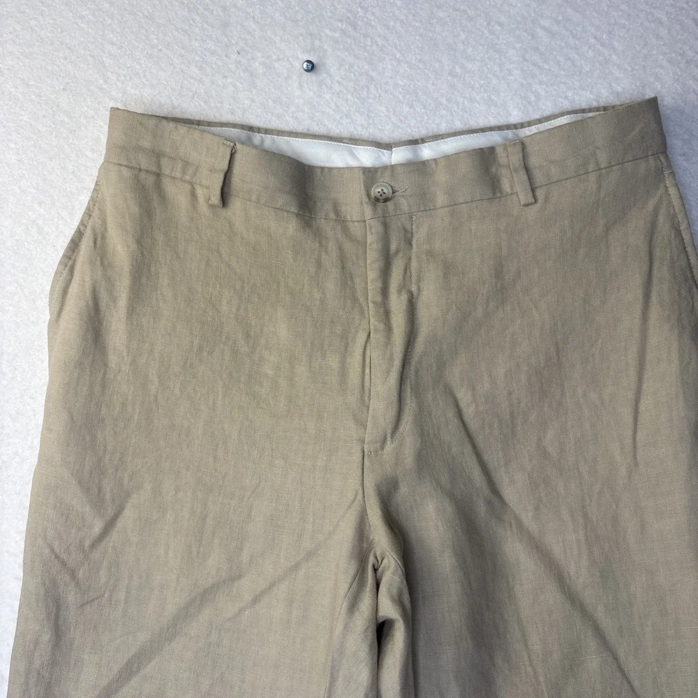 Polo Ralph Lauren Linen Pants Mens 32x32 Beige italy made Dress Trousers flax